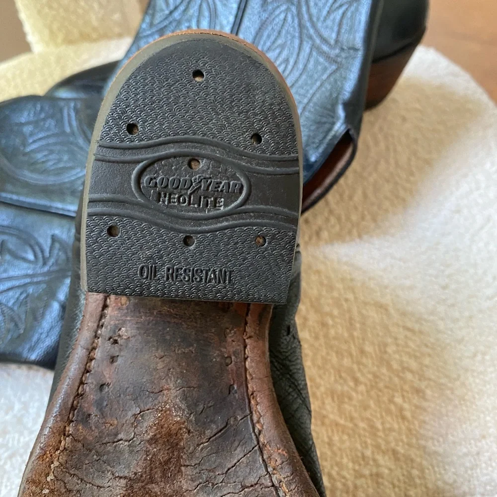 Vintage leather cowboy boots - Picture 5 of 6